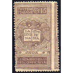 1921 - 15 cent. grigio violetto Dante, non ... 