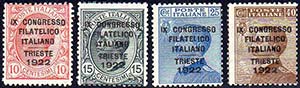 1922 - Congresso Filatelico (123/126), gomma ... 