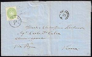 1864 - 3 soldi verde, dent. 14 (37), ... 