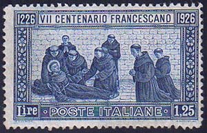 1926 - 1,25 lire S.Francesco, dent. 13 1/2 ... 