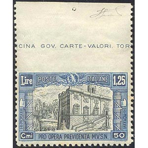 1928 - 1,25 lire Milizia II, non dentellato ... 