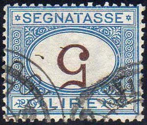 1870 - 5 lire azzurro e bruno, cifra ... 