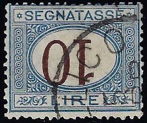 1870 - 10 lire azzurro e bruno, cifre ... 