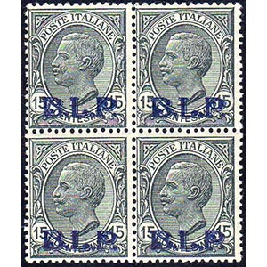 1922 - 15 cent., soprastampa azzurra BLP del ... 