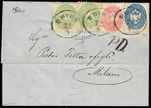 1866 - 3 soldi verde, due esemplari, uno ... 