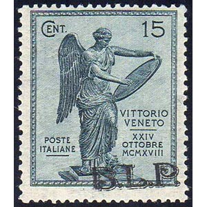 1922 - 15 cent. Vittoria, soprastampa BLP ... 