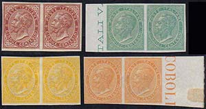 1863 - 5 cent. bruno cupo, 15 cent. verde, ... 