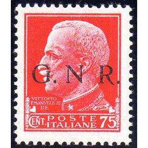 1943 - 75 cent., soprastampa G.N.R. di ... 