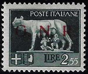 1943 - 2,55 lire soprastampa spaziata G.N.R. ... 