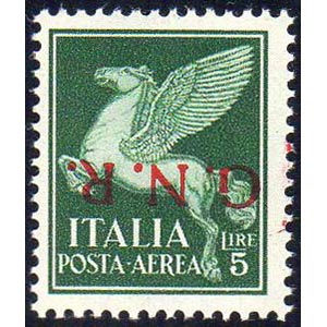 1944 - 5 lire, soprastampa G.N.R. di Verona ... 