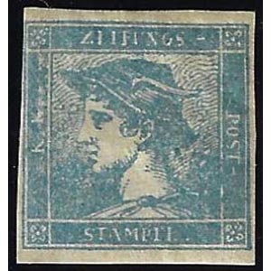 1851 - 3 cent. celeste, Mercurio, carta a ... 