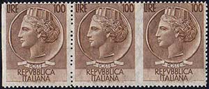 1955 - 100 lire Turrita, filigrana stelle, ... 