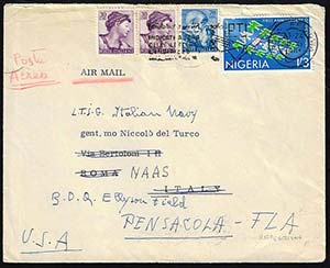 1961 - Lettera affrancata con un francobollo ... 