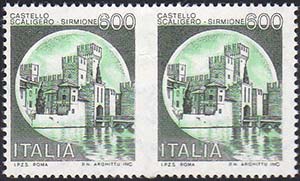 1980 - 600 lire Castelli, coppia orizzontale ... 