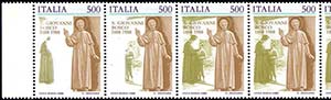 1988 - 500 lire Don Bosco, striscia di dieci ... 