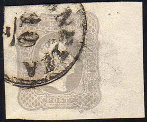 1861 - 1,05 soldi grigio (10e), bordo di ... 