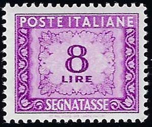 1954 - 8 lire, filigrana stelle (112), gomma ... 