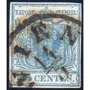 1852 - 45 cent. ardesia, carta a mano, II ... 