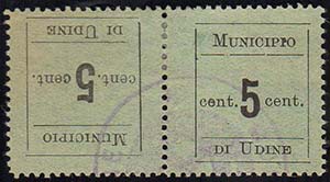 UDINE 1918 - 5 cent., coppia orizzontale ... 