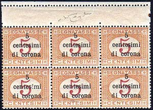 TRENTO E TRIESTE SEGNATASSE 1919 - 5 cent. ... 