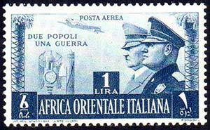 POSTA AEREA 1941 - 1 lira Fratellanza darmi ... 