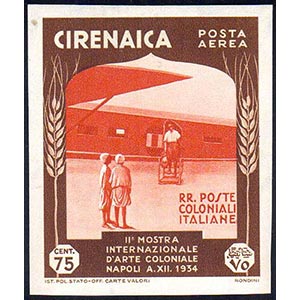 POSTA AEREA 1934 - 75 cent. Arte coloniale, ... 