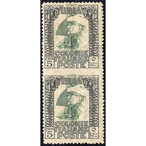 1921 - 5 cent. Pittorica, coppia verticale ... 