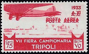 POSTA AEREA 1933 - 75 cent. VII Fiera di ... 