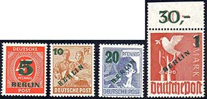GERMANIA BERLINO 1949 - Soprastampati ... 
