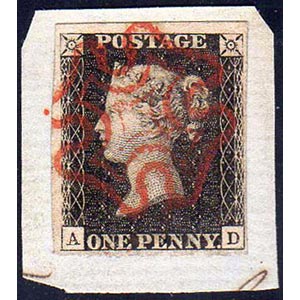 GRAN BRETAGNA 1840 - 1 p. Penny black, AD ... 