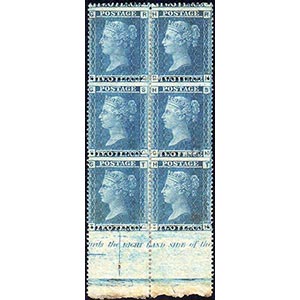 GRAN BRETAGNA 1855 - 2 p. azzurro, filigrana ... 
