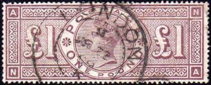 GRAN BRETAGNA 1888 - 1 £ bruno lilla, ... 