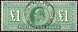 GRAN BRETAGNA 1902 - 1 £ verde, Edoardo ... 