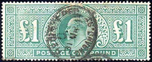 GRAN BRETAGNA 1902 - 1 £ verde, Edoardo ... 
