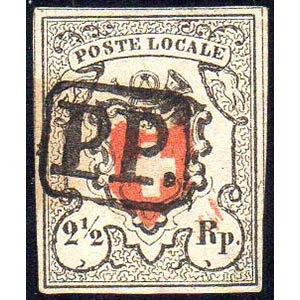 SVIZZERA 1850 - 2 1/2 r. Poste Locale, croce ... 