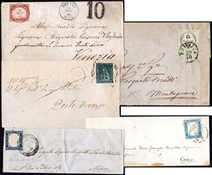 ANTICHI STATI 1854/1860 - Quattro lettere e ... 
