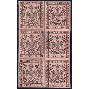 1852 - 10 cent. rosa chiaro, senza punto ... 