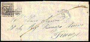 1859 - 25 cent. camoscio (4), difettoso, su ... 