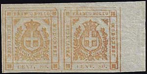 1859 - 80 cent. bistro arancio (18), coppia ... 
