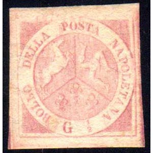 1858 - 1/2 grano rosa lillaceo, I tavola ... 