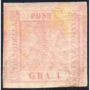 1858 - 1 grano rosa chiaro, I tavola, senza ... 