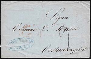 1860 - Lettera non affrancata da Napoli ... 