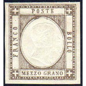 1861 - 1/2 grano grigio bruno scuro (18b), ... 