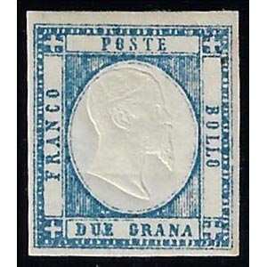 1861 - 2 grana celeste (20a), gomma ... 