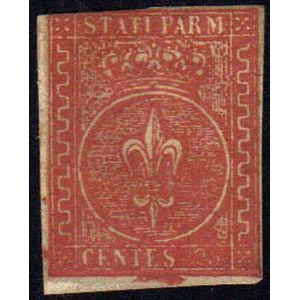 1855 - 25 cent. bruno rosso (8), nuovo, ... 