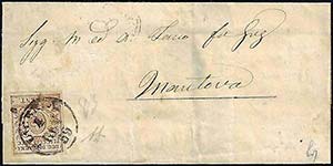 1859 - 25 cent. bruno lilla (10), perfetto, ... 