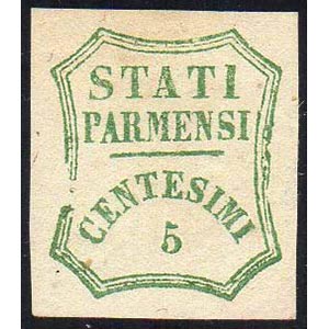 1859 - 5 cent. verde azzurro, I composizione ... 