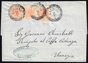1858 - 15 cent. rosso salmone, carta a ... 