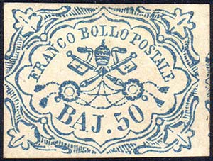 1852 - 50 baj azzurro (10), parte del ... 