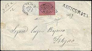 1868 - 80 cent. rosa lillaceo (20), ... 